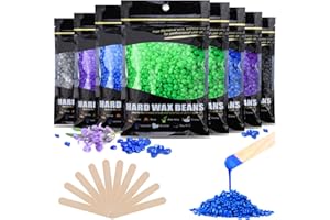 Wolady Perlas de Cera Depilatoria Caliente 800g Cera Caliente, Professional Perlas de Cera Depilatoria con 10 Aplicadores, Bikini Perlas Cera de Depilación para Cara, Cuerpo, Piernas y Brazos