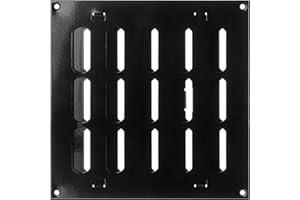 Steinberg14 Black 200x200mm / 8x8 inch Adjustable Sliding Hit and Miss Ventilation Grille - Metal Air Vent Cover
