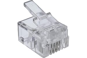 InLine® 73014R förpackning med 10 modulära kontakter 6P4C RJ11 för krympning på rund kabel