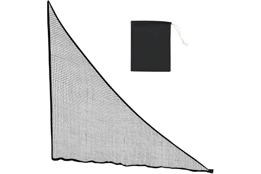 Golf Side Net, Triangle Wing Barrier, Shank Deflection Guard with Sandbag, Portable Extension Shield, Ideal for Baseball, Football, Hockey, Backyard Training, Outdoor Sports Practice