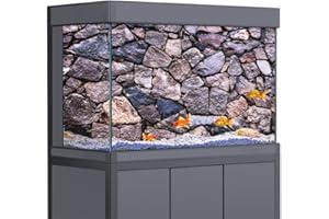 SB LITTLE Fond d'aquarium 3D pierre mur de roche en marbre HD impression papier peint aquarium habitat reptiles arrière-plan décoration PVC paysage affiche autocollant (15,7 x 23,6 (40 x 60 cm)