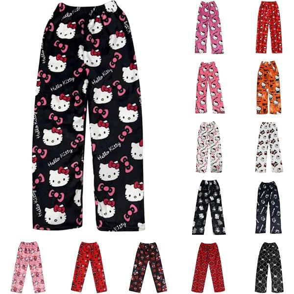 Generisch Flanellhose Damen Bequeme Schlafanzughose Lang Loungehose Flannel Schlafhose Schlafanzughosen Fleece Weich Pyjamahose Flauschige Pyjama Hose Rosa XXL