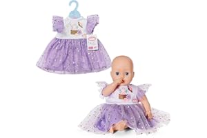 Baby Annabell Kleid Tutu lila 43cm, Puppenkleid mit Tüll und Sternen für 43 cm Puppen, 710296 Zapf Creation