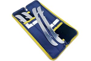 VPRO Ice Skate Blade Bag, Navy Blue Carry Bag with Yellow Trim, Professional Blade Guard Ice Skates Skate Blade Case
