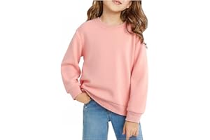 TUANMOZI Sweatshirts Mädchen Jungen Casual Pullover Classic Baumwolle Hoodie Rundhalsausschnitt Langarmshirts Pulli Einfarbige Shirt Alter 7-14 Jahre