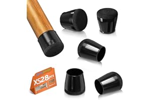 BAIPOK 28Pcs Chair Leg Floor Protectors, Round Chair Feet Cover for Hardwood Floors, Silicon Floor Protectors for Chairs, No Scratches and No Noise, Black(15-22mm)