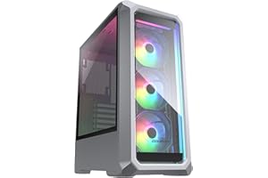 COUGAR GAMING | BOITIER PC GAMING | ARCHON 2 RGB BLANC - Inclus 3 ventilateurs ARGB - Verre trempé cristallin - Éclairage RVB - Refroidissement d'air - Juqu'à 6 ventilateurs
