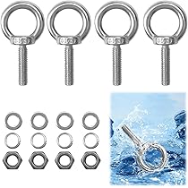 QWORK® 60 Pezzi Viti Ad Occhiello, 40 * 19 Mm, Viti Ad Anello, Zincati - Foto 4