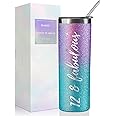 Onebttl Birthday Gifts for 12 Year Old Girl -12 & Fabulous - Tween Girl Gifts, Unique Design 20oz Skinny Tumbler, Novelty 12th Birthday Gifts for Girls, Card & Package Included - Blue Purple