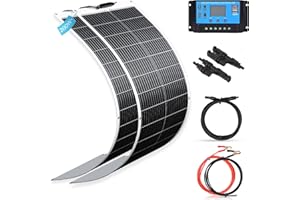 XINPUGUANG Panel solar flexible 200 W 18 V monocristalino panel solar flexible fotovoltaico para autocaravana, barco, caravana (200 W-blanco)