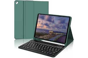 IVEOPPE Teclado iPad 6 Generación 9.7" 2018, Funda Teclado Español Bluetooth Magnética Wireless para iPad 6a Gen/5a Gen/Pro 9.7/Air 2/Air 1, Verde