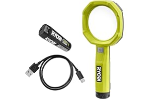 RYOBI 4 V USB-LITHIUM Akku-Lupenleuchte RML4-120G, 240 Lumen, inkl. 1 x 4 V 2,0 Ah Lithium Akku und Ladegerät