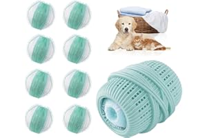RARSSA 8PCS Pet Hair Remover and Laundry Ball Set, Reusable Dog Hair Remover for Laundry, Lint Catcher Laundry Ball in Washing Machine, Pet Hair Catcher for Clothes, Bedding