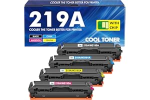 219A 219X MFP 3302FDWG Toner Mit Chip: 4-Pack Kompatible Ersatz für HP 219A 219X für Color LaserJet Pro MFP 3302SDWG 3302FDNG 3302FDW 3302SDW 3302FDN 3202DN 3202DW W2190A Schwarz Cyan Magenta Gelb