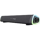 GXTrust Axon Sound Bar with RGB Lighting 12W, Black | 0.3 cm Jack, USB Power, PC Speaker for Computer, Laptop, Mobile, Tablet