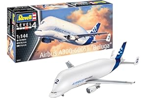 Revell 03817 Airbus A300-600ST « Beluga » Kit de maquette en plastique non construit/non peint à l'échelle 1:144, couleur moulée