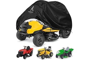 KRRRSJDJ Copertura Per Tosaerba a Cavallo Impermeabile,Copri Trattorino Tagliaerba Antivento,Copertura per Trattore da Giardino con Fune,420D Oxford Tessuto Antipolvere,Resistente (177*110*110cm,Nero)
