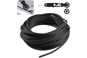 AETHERAURORA 10 Metri Filo Di Gomma Per Zanzare, Ø 5 mm Nero Filo di Gomma con Rullo, Tagliabile, Facile da usare, per zanzariera da finestra o zanzariera, L'installazione Della Zanzariera,Riutilizzabile