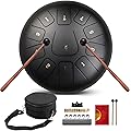 Steel Tongue Drum 10 Pouces 11 Notes Handpan, Tambour de Langue avec Sac Baguettes Livre de Musique Guérison,Sonore pour L'éducation Musicale, La Méditation, Les Cadeaux de Yoga et de Divertissement