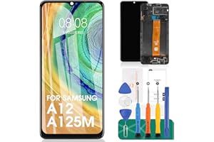SRJTEK Für Samsung Galaxy A12 Bildschirm Ersatz für Samsung A12 LCD Bildschirm A125 LCD Display SM-A125F Touch Digitizer SM-A125M Montage mit SM-A125U,SM-A125N,SM-A125W Reparaturt Sets(Schwarz mit Rahmen)