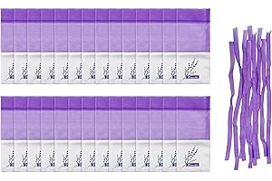 FloraVigo 28 woreczków lawendowych, woreczki zapachowe, do szafy na ubrania, puste woreczki z materiału do napełniania, woreczki lniane (28)