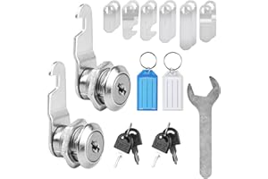 TOMOYUKI 2 serrature per cassetta postale con 6 diversi pannelli di serratura, serratura per armadio da 16 mm, per cassetta postale universale con chiave, serratura per mobili (Chiavi non universali)