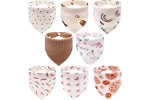 AUPOWER Baby Dreieckstuch Lätzchen 8 Stück