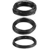 QWORK&reg; 3 Rolls Bonsai Wire, Anodized Aluminium Wire for Bonsai Formation, 1 mm/1.5 mm/2 mm, Each Size 10 m (Black)