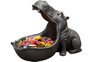 OBELUNRP Ciotola chiave ippopotamo, 30 cm/11,8 pollici in resina caramella di caramelle ippopotami, scultura di arte da tavolo ippopotamus, ornamento organizzatore del supporto per tavolo per caramelle