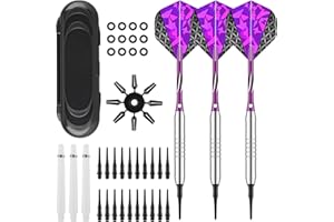Deetenks 3 Pezzi Freccette Professionali Punta Plastica Set di Freccette di Punta Morbida Kit Set di Punta Morbido da 18 Grammi Darts Professionali con Custodia per Il dardo