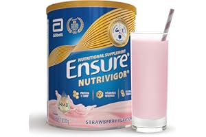 Ensure NutriVigor Nutritional Shake | 850g | Strawberry Flavour | Support Strength, Energy and Immunity | Food supplement with Protein, Vitamins and Minerals | With Vitamin D, Vitamin C and Vitamin B