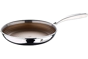 MasterPRO Giro 3 | Padella Antiaderente da 24 cm | Con Triplo Strato in Acciaio Inossidabile e Alluminio | Manico Ergonomico | Padella Acciaio Inox | Per Tutti i Tipi di Piani Cottura
