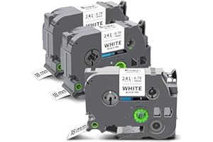 ‎EXSUN Exsun 3 Pack kompatibel für Brother TZe-241 18mm Schriftband für Brother TZ Tape TZ-241 TZe241 für Ptouch PT-2030 PT-D450VP PT-D400 PTE300VP PTE500VP PT-D600 PT-P750W Schwarz auf Weiß 18mm x 8m