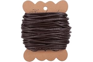 PH PandaHall 1 Roll 3 mm Cowhide Round Leather Cords For Bracelet Neckacle Beading Jewellery Making 10 meter / 11 Yard Dark Brown