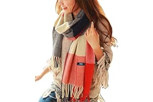 LADES Women Tartan Scarf - Winter Long Scarves Plaid Warm Wraps Wool British Style For Ladies Spinning Tassel Shawl Long Stole