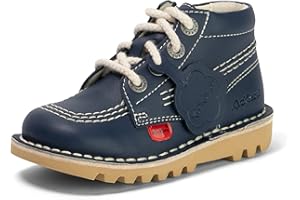 Kickers Unisex Kids Leather Alternative Kick Hi Classic Ankle Boots with Zip | Plant Based Material | Extra Comfortable | Added Durability | Premium Quality,