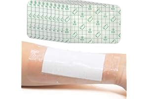 ANDICAGE Waterproof Bandage Clear Adhesive Bandages Dressing Tape with Cotton Absorbent Pad for Swimming Shower Tattoo Aftercare Skin Protection 4 * 6inch (10PCS)