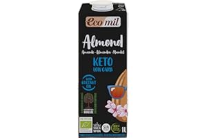 Ecomil Almond Nature Keto Bio 1L | Bebida Vegetal Ecológica Sin Azúcares Añadidos | Sin Gluten | Sin Lactosa | Sin Soja | Apta para Dietas Keto | Vegana | 100% Natural | Sin Conservantes