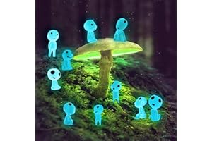 Runmeihe 10 Stück Leuchtende Gartendeko Figuren Elfen, Mini Kunstharz Prinzessin Figuren für Topfpflanze, Miniatur Garten für Außen Groß, Micro Landschaft