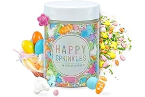 HAPPY SPRINKLES Easter Hopp 90g | Bunter Streusel Mix Mit Schokolade Zum Dekorieren | Liebevolle Tortendeko | Für Kekse, Eis & Kuchen Geeignet (90g Bunny Butts)