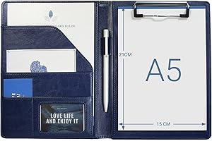 ‎MYMAZN klemmbrett mappe schreibmappe mit klemmbrett A5 organizer A5 mappe din a5 mappe （Blau）