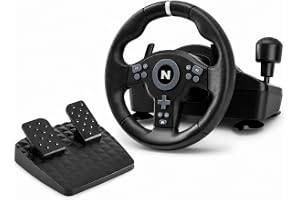 Nitho Drive Pro V200 Gaming Steering Wheel with Pedals and Integrated Gear Shifter, 270° Racing Wheel for PC, PS4, Xbox One & Xbox Series X|S, Switch & Switch 2, Driving Car Simulator with Vibration