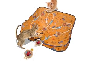 UNU Interactive Cat Toy, Automatic Cat Ball Toy with Mat, Rechargeable & Motion Activated, Hide and Seek Game for Indoor Cats Kitten