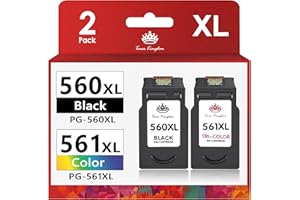 Toner Kingdom PG-560XL CL-561XL Cartuchos de Tinta Compatibles para Canon PG-560 CL-561 XL 560XL 561XL Cartuchos de Tinta para Canon Pixma TS5350 TS5352 TS5353 TS5351 TS7450 TS7451 (1Negro 1Tricolor)