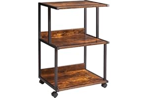 IBUYKE Soporte para Impresora con Estante de Almacenamiento, Mesa de Impresora de 3 Niveles con Ruedas, Carrito de Impresora para organización de Oficina en casa TPS001H