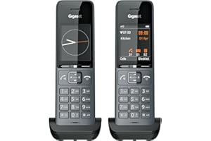‎GIGASET Gigaset Comfort 520HX Duo - 2 DECT-Mobilteile mit Ladeschale - Fritzbox-kompatiel, Schnurloses Telefon für Router & DECT-Basis, titan-schwarz [Kompatibel in DE, IT, FR, NL, BE, CHE, AUT] [Ohne Basis]