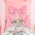 Wavwavw Big Pink Wall Bow Decorations Coquette Birthday Party Decor Ribbon Hanging Tie Bow Pink Decor for Coquette Baby Shower Bedroom Tiebacks Bridal Bachelorette Garland Supplies, 39 * 72 Inch