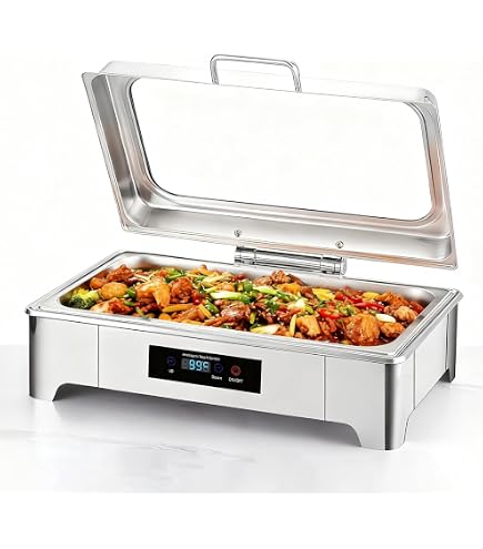 Elektrischer Buffetwärmer Mit 2 Tabletts 9L 600W Mit Temperaturanzeige