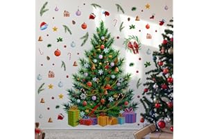 DENYLO PRO 38.98x29.13 Inch Large Christmas Tree Wall Decals DIY Watercolor Decal Removable Christmas Tree Gaint Wall Stickers for Bathroom Bedroom Living Room Offices Home Decoration Decal