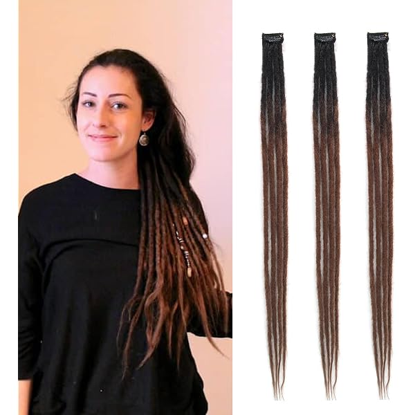 NICENEEDED 6-teilige Clip-In Zopf-Haarverlängerungen – 18 Zoll, Synthetisch & Hitzebeständig